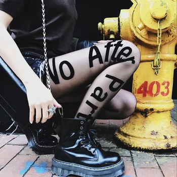 

Individual Letters Stockings Printed Ultra-thin Meat Thin Pantyhose Stockings Letters Undercut Explosive Stockings