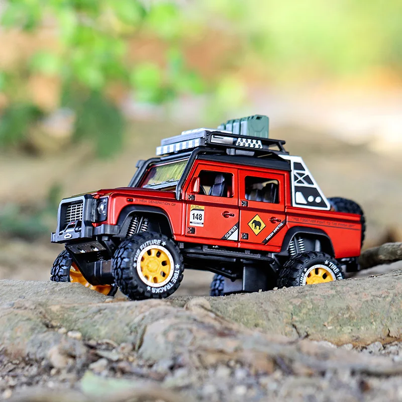 1:32 Игрушечная модель автомобиля литая под давлением сплав моделирование Land Rovers внедорожный пикап металлический звуковой светильник игрушка для детей подарок