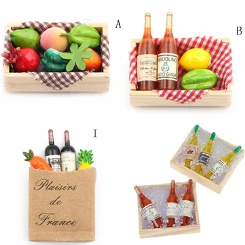 

Mini 1:12 Wine Bottles Fruit Box Candy Food Toy Dollhouse Miniature Match For Collectible Gift 4 Styles