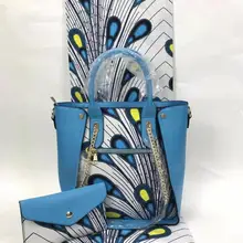 Африканские Восковые принты ткань африканская ткань Анкара ткань с 2шт Женская сумочка 6 ярдов Хлопок Ткань для вечерние батик TN-A11