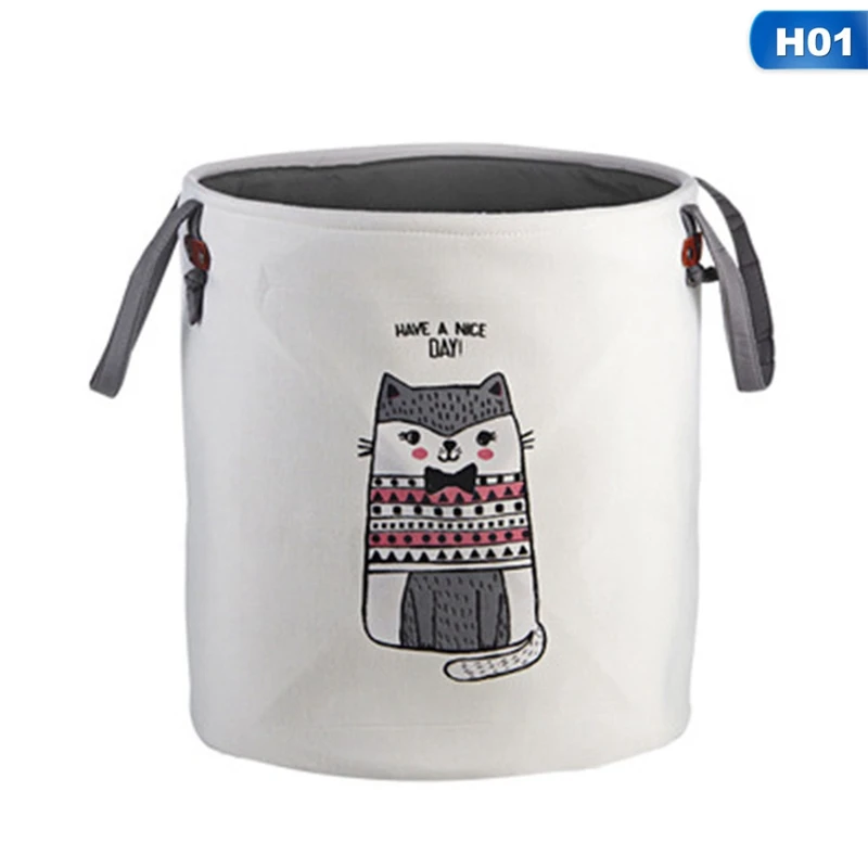 Creative Cotton Linen Laundry Folding Storage Bucket Dirty Clothes Barrel Children Toy Storage Basket Gift - Цвет: 1