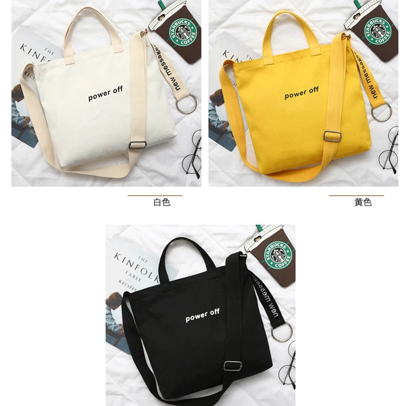 

Korean-style Embroidered Canvas Bag INS One Shoulder Canvas Bag WOMEN'S Messenger Bag Computer Bag Handbag