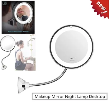 

2in1 Table Lamp LED Protable Makeup Mirror Night Lamp 360 Degree Rotation Desktop LED Light USB Rechargeable Touch Dimmable Lamp