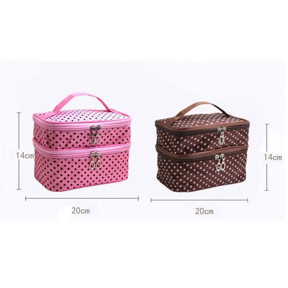 Женская уличная дорожная двухслойная косметичка сумка Органайзер Туалетная