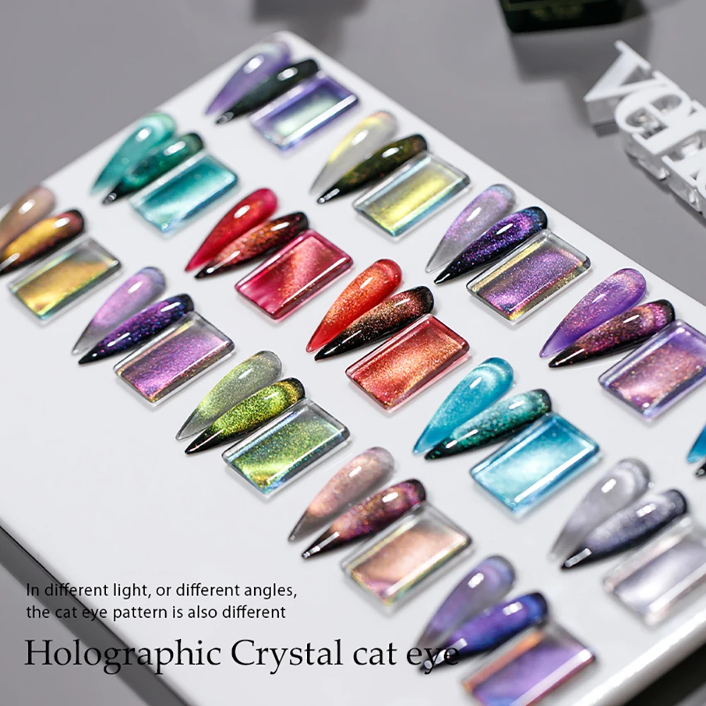 Vendeeni New Colourful Crystal Cat Eye Gel Nail Polish 9D Aurora Cat's Eye Gel Varnish Magnetic Hybrid UV Soak Off Gel Lacquer