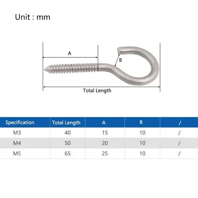 Ganci Da Soffitto In Acciaio Inox 304 - Confezione Da 4 Con Viti Per Appendere - Foto 5