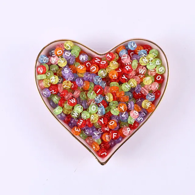 100/200/500pcs Heart Beads For Jewelry Making Acrylic Mixed Beads With Letters For Bracelet Handmade Diy Bracelet Necklace 2021 4x7mm 16