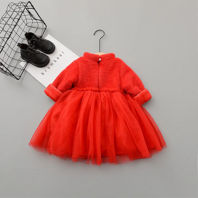 Новинка; милое осеннее платье для малышей; vestido infantil; зимнее платье для девочек; милое платье из замши с длинными рукавами для девочек; цельнокроеное Сетчатое платье; подарок