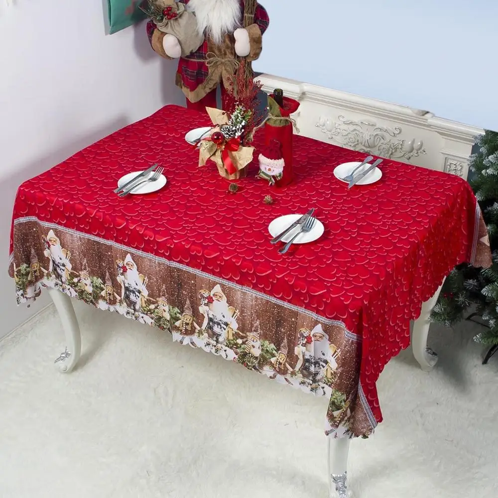 Tablecloth Рождественская настольная Водонепроницаемая скатерть Рождественский подарок мультяшная полиэфирная скатерть моющаяся 150*180 см Рождественская скатерть@ 25 - Цвет: Tablecloth