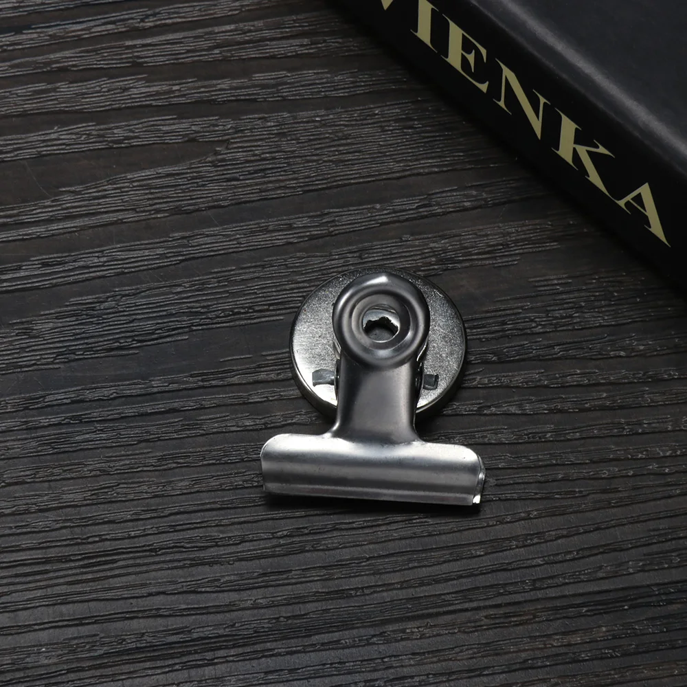 

New Home Magnetic Clip Magnet Memo Note Message Holder Silver Metal Clamp Multifunctional Creative Paper Office Clips