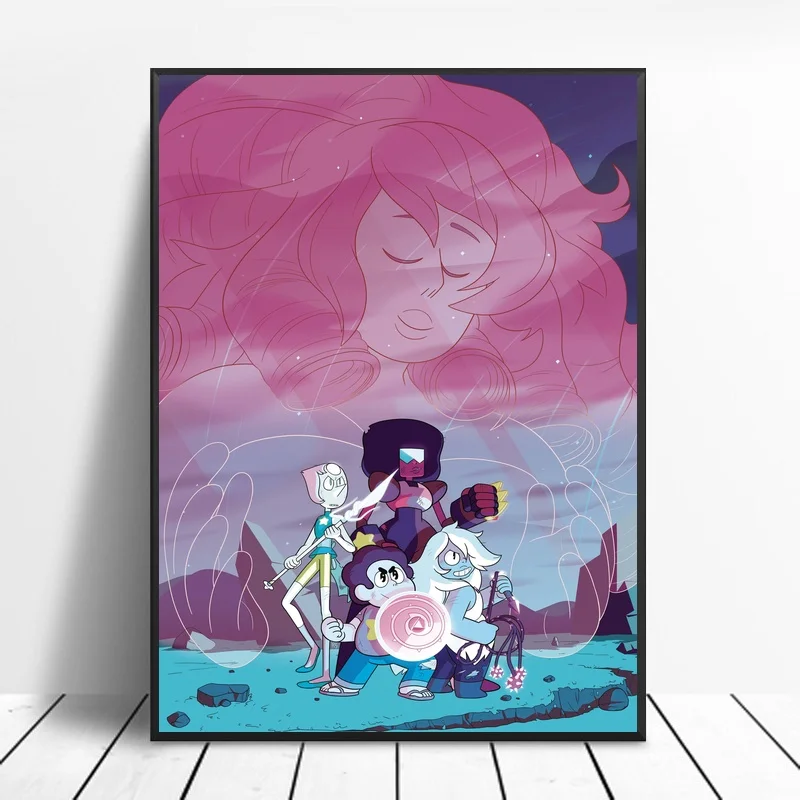 NT130 Oil Painting Hot Steven Universe Big Anime Casrtoon Poster Wall Art Canvas Picture Prints Living Garden Home Room Decor - Цвет: Коричневый