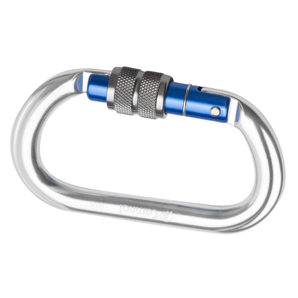 Алюминиевое d-образное кольцо фиксирующий карабин легкий 25KN сверхмощный для альпинизма обрушения кровельные аксессуары для скалолазания - Цвет: Silver Screwgate