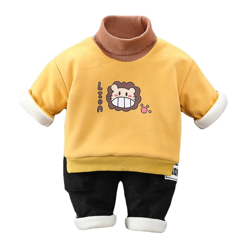 

Winter Fashion Baby Girl Clothes New Children Boys Sports Thicken Sweater Pants 2Pcs/sets Toddler Casual Costume Kids Sportswear