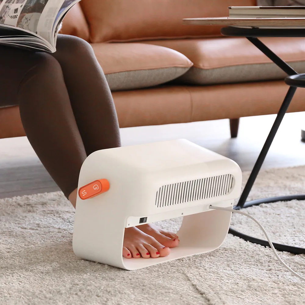 

White Electric Foot Warmer 3 Levels Adjustment Heating Warm Feet Legs Heater for Home Office Warming Tool