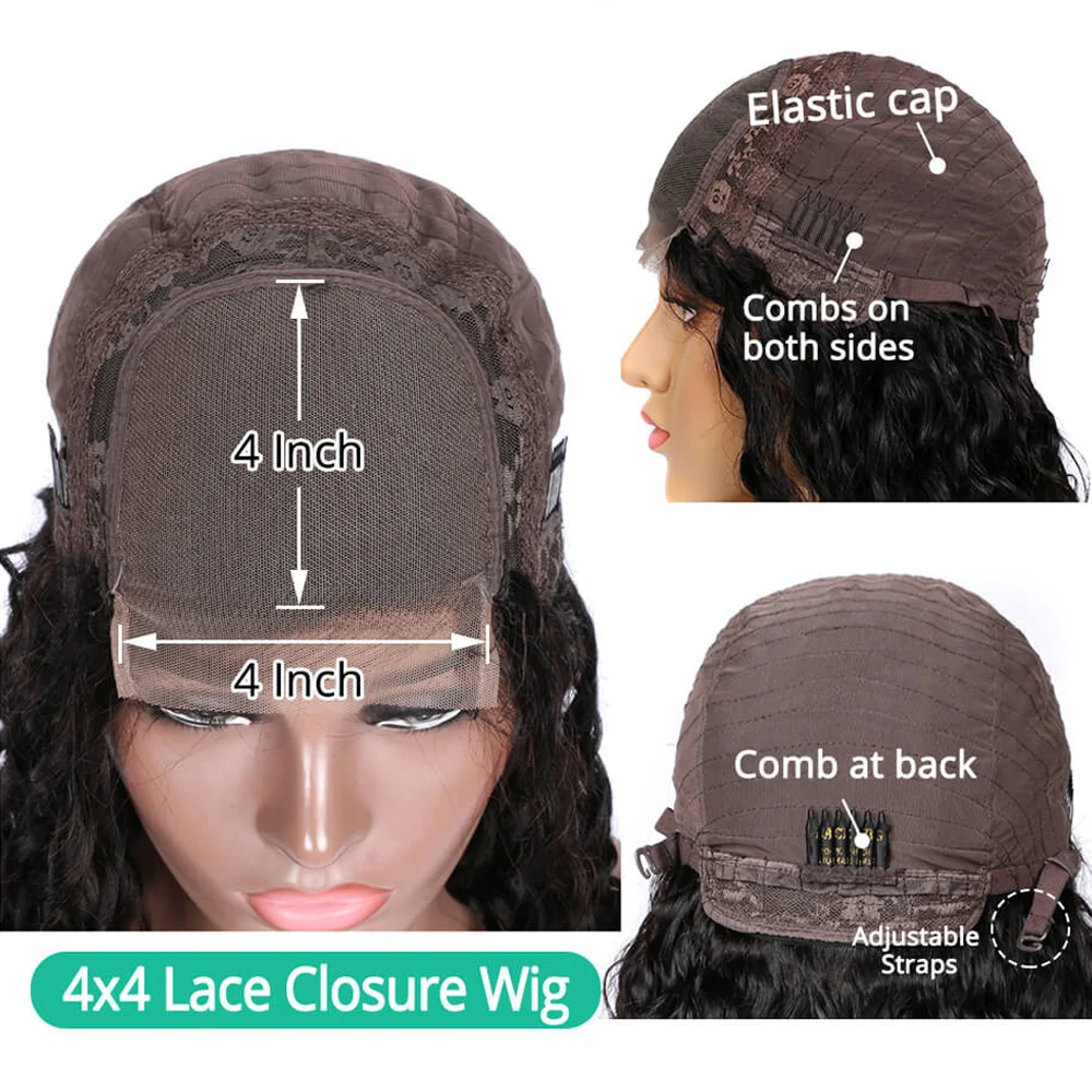 Kinky Curly Human Hair Wig 4x4/13x4 Lace Closure Wig For Black Women human hair wig lace front wig human hair wigs front lace wig