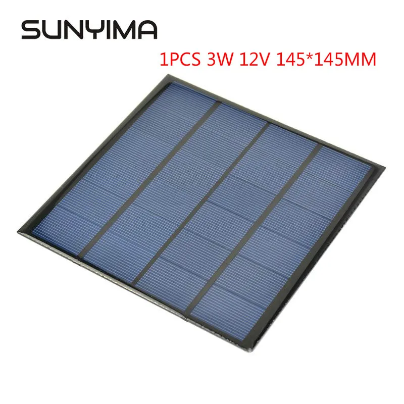 Солнечные панели sunyima1 шт. 3 Вт 12 В поликремниевые 145*145 мм гибкие солнечные батареи