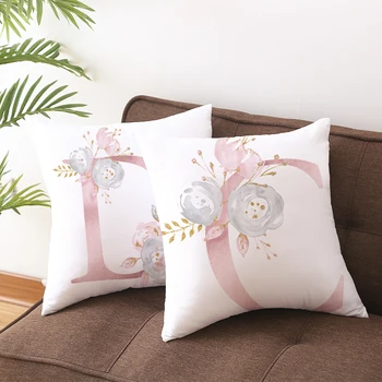 

Pillow Cushion Cover Decorative Pink Letter Printed Throw Pillowcase Sofa Car Cushions Covers Polyester Cuscini Home Decorativi