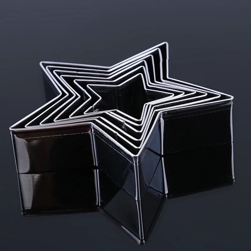 6 шт./партия, 3D форма для печенья, звезда, нержавеющая сталь, бисквит, формочки для печенья, инструменты для выпечки, инструменты для моделирования кондитерских изделий