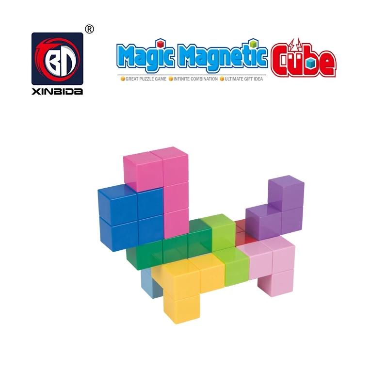 731B(9PCS) Обучающая игрушка головоломка 3d игра Магнитный магический куб для развития мозга детей - Цвет: 731B(9PCS)