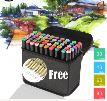 

Art Marker 30/40/60/80/168Colors Alcohol Based Pen Markers Dual Head Sketch Markers Brush Pen For Draw Manga Design Art Supplies