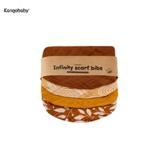 Kangobaby – ensemble de 4 pièces, écharpe en mousseline, bavoir pour bébé, couleur arc en ciel et unie, # My Soft Life # 