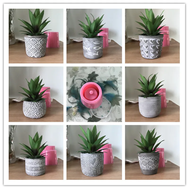 Home & Living Indoor Planters Small concrete flower pot