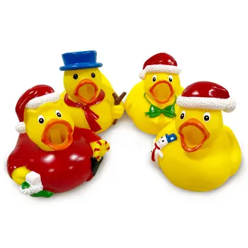 

4PCS 2020 NEW Christmas Screaming Duck Baby Bath Toys Squeeze Sounding Toy Xmas Party Decorate Funny Gadgets for Boy Girl Gift