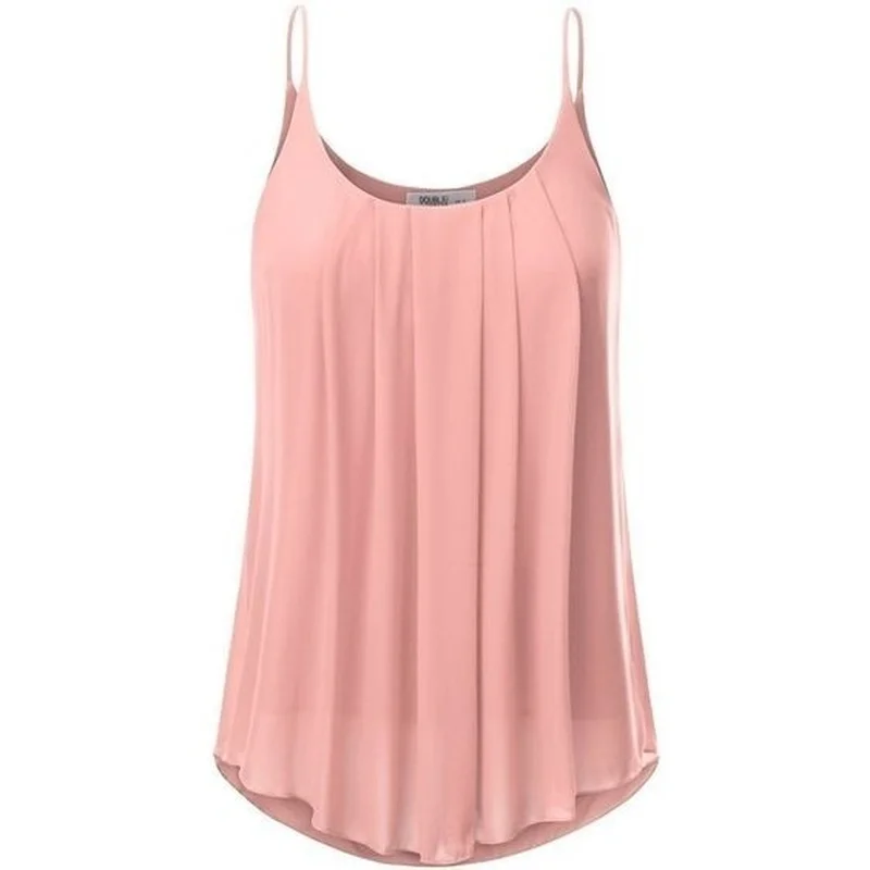 Женские летние модные одноцветные плиссированные топы без рукавов женские