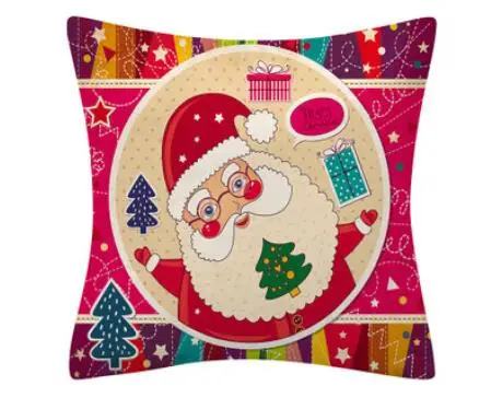 Christmas Cushion 45*45 Merry Christmas Santa Claus Red Pillows Decorative Throw Pillow Polyester White Snowman Pillowcase 