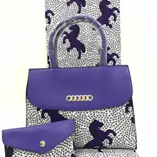 Африканские сумки для женщин сумки высокого качества восковая сумка комплект Анкара Африканский Голландский Воск Принт ткань для женщин платья Y90907-12