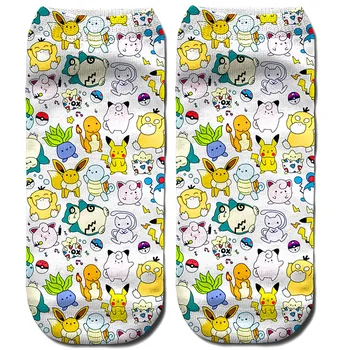 

Anime Pokemon sock pikachu Charmander Bulbasaur Wartortle women cartoon cotton sock funny novelty comfortable Calcetine de barco