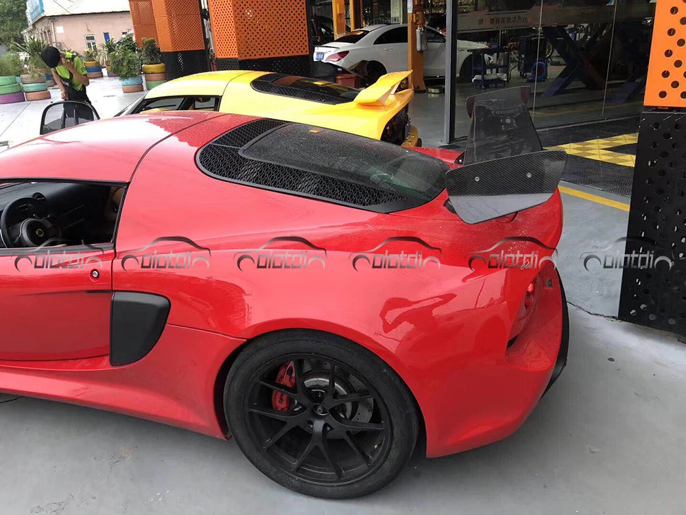 Для Lotus Exige S со шнуровкой Реальные углеродного волокна GT гонки Style задний багажник ГТ крыльевой Интерцептор