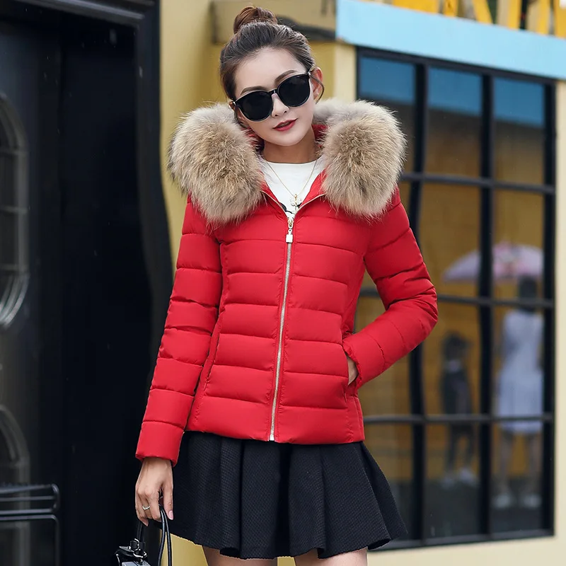 

Winter Cotton-padded Clothes Women's Korean-style Short-Style Slimming Warm down Jacket Cotton-padded Clothes nv zhuang dai Fur