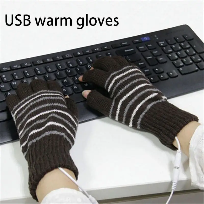 USB теплые зимние перчатки для походов на открытом воздухе теплые перчатки без пальцев теплые варежки новые