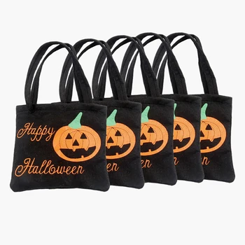 

Women Foldable Shopping Shoulder Bag Reusable Halloween Candy Grocery Cloth Pouch Portable Female Purse Handbag