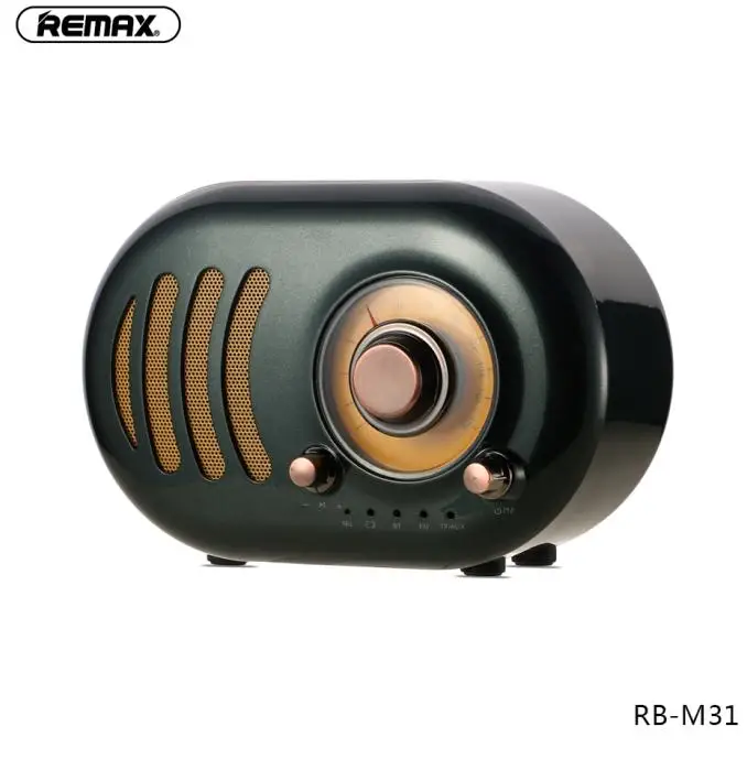 as show Remax Hifi Ретро Bluetooth радио динамик портативный мини динамик Поддержка TF карты играть радиоприемник с громкоговорителем телефон ПК беспроводной динамик - Цвет: as show