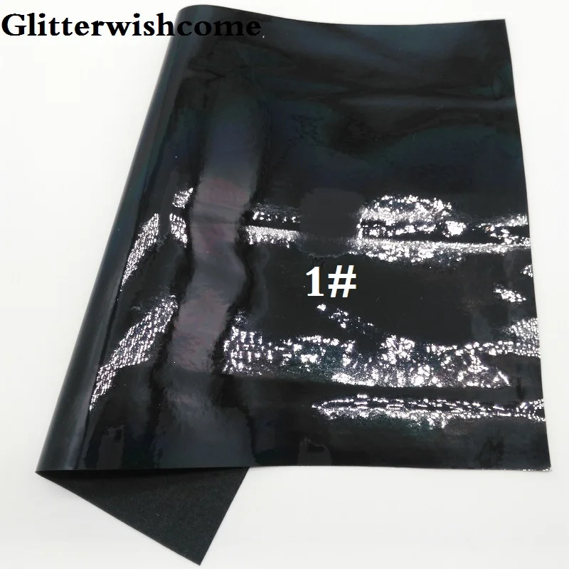 Glitterwishcome 21X29 см A4 размер винил для бантов Cuero Sintetico гладкая Переливающаяся кожа Fabirc винил для бантов, GM017A - Цвет: 1