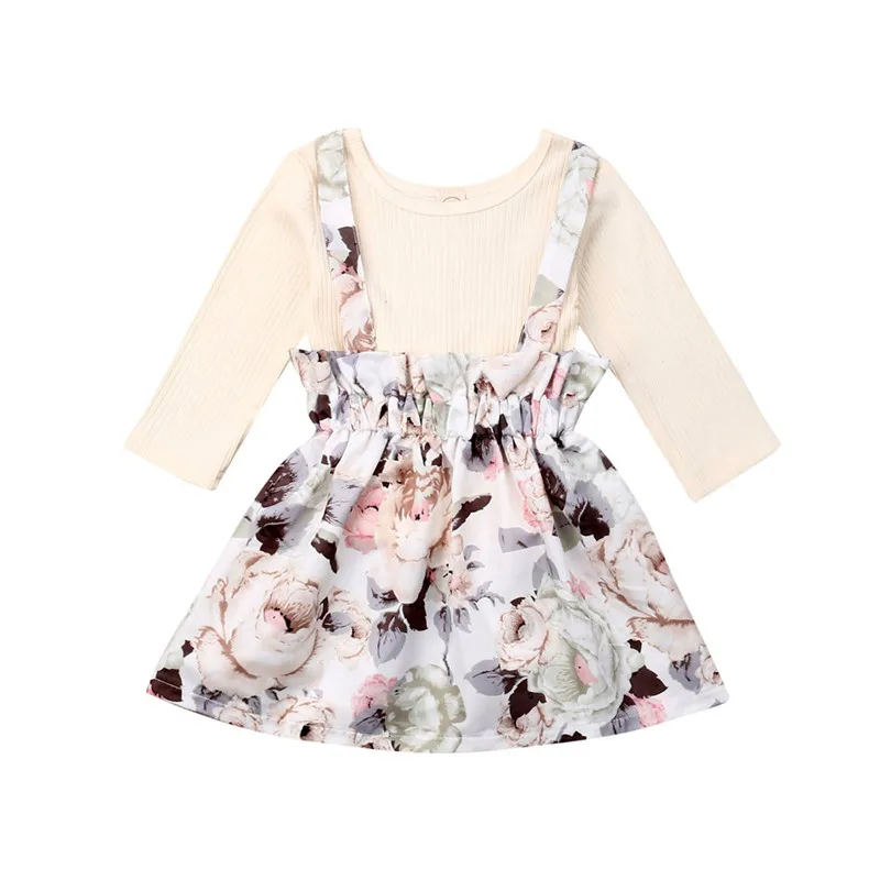 

2019 Infant Kids Baby Girl Printed Long Sleeve Casual Tops Skirt Outfits Set Clothes