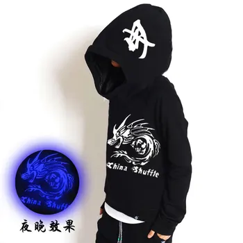 

2020 Big hat fluorescent ghost step dance ghost dance step coat trolling night light shirt men and women hoodies