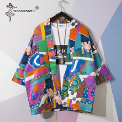 Japanese Kimono Traditional Yukata Women Kimono Cosplay Costume Traditional Japanese Kimonos Couple Harajuku Cardigan Shirt Tops