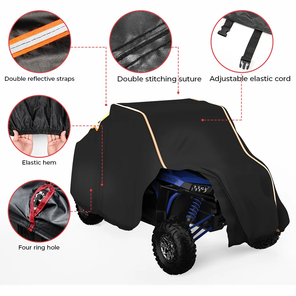 UTV Cover RZR Storage Cover Protect Farm 4X4 Vehicle from Rain Snow Dirt Rays-Reflective for Polaris XP XP4 1000 210D
