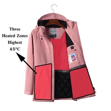 Зимняя ветровка USB батарея с подогревом водонепроницаемые лыжные женские куртки