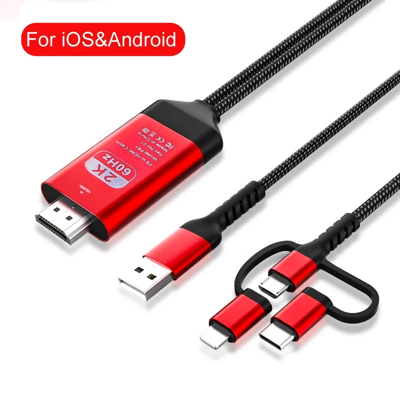 Кабель HDTV для IPhone Samsung Huawei подключение к экрану телефона HDMI-совместимый HD ТВ