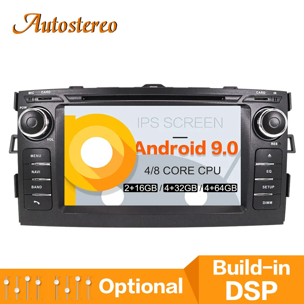 Best DSP Android 9 Car DVD Player GPS navigation Auto Stereo Unit For Toyota Auris 2006-2012 Car Head unit Satnav Multimedia player 5