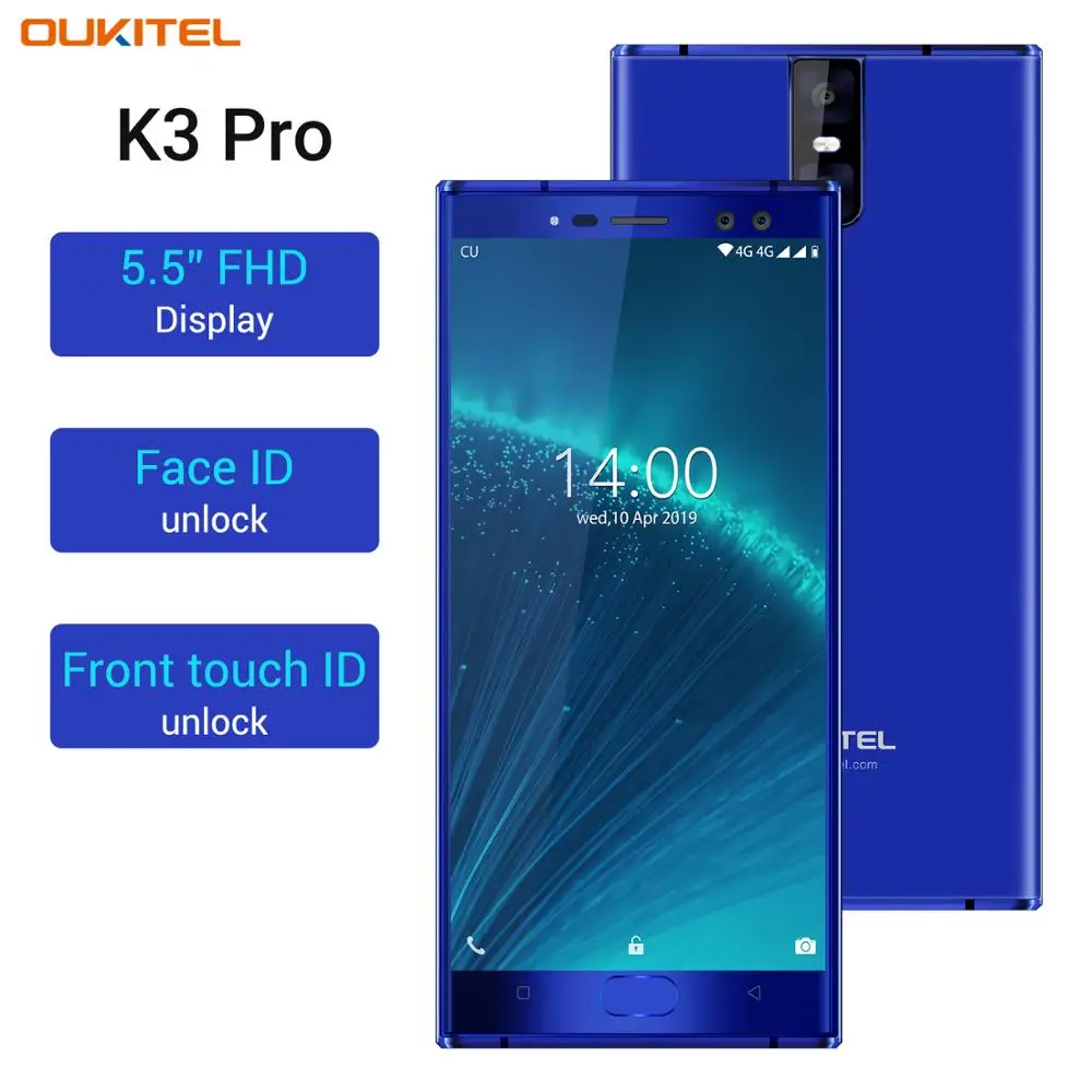 Мобильный телефон Oukitel K3 Pro Android MT6763 Octa Core 4 Гб 64 5 &quotFHD экран 6000 мАч камеры 9 в 2 а