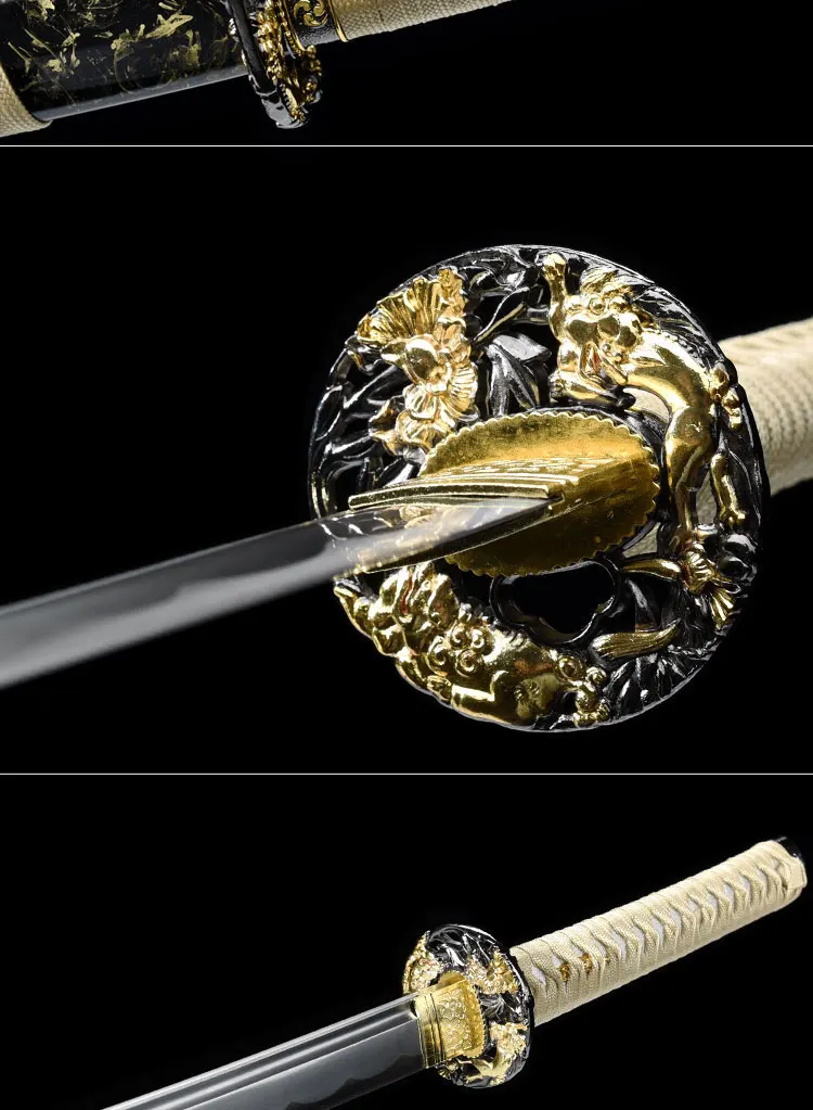Handmade Sword Japanese Samurai Katana 1060 Carbon Steel Sharp Espadas Full Tang Battle Ready Katana Tameshigiri Japanese Knife