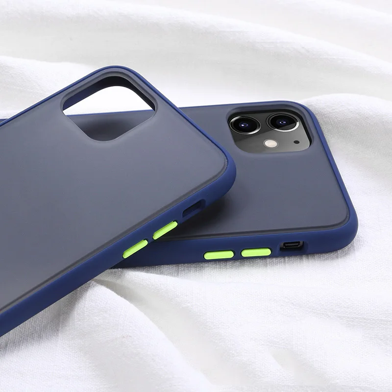 Роскошный прозрачный матовый чехол для iphone 11 Pro XS MAX XR X противоударный ТПУ чехол для телефона для iphone 7 6s 6 8 Plus задняя крышка прозрачный - Цвет: blue