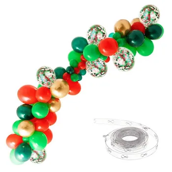 

Festival Balloon Wreath Kit Green Red Balloons Arched Confetti Home Christmas Decoration New Year Party Ornament