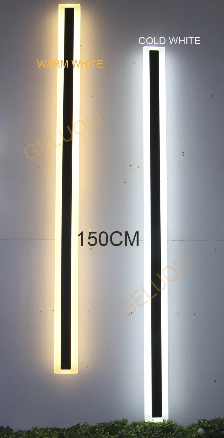 Luminária de Parede Linear à Prova Iluminação para Varanda Casa de Hotel D'água Estilo Minimalista Outoor Led Ip65 19 Cheap Luminárias de parede externas