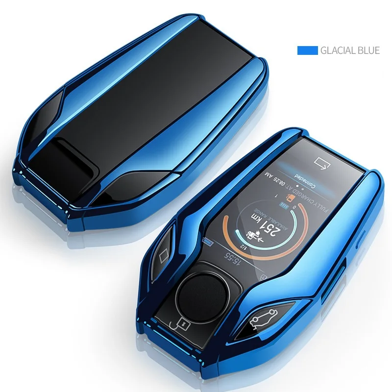 Key Case Key Case Cover Car Key Shell Flip Key Fob Shell Car Key Blocker Car Key Shielding Box Faraday Key Fob Protector TPU Car Fully Key Case LED Display Key Cover Case For BMW 5 7 series G11 G12 G30 G31 G32 i8 I12 I15 G01 X3 G02 X4 G05 X5 G07 X7